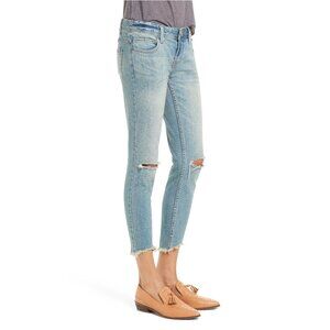 Free People Ripped Crop Skinny Jeans, Sitka, Size 24, NWT